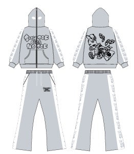 Gray Slow Doe Masked Hoodie & Flare Bottom Set